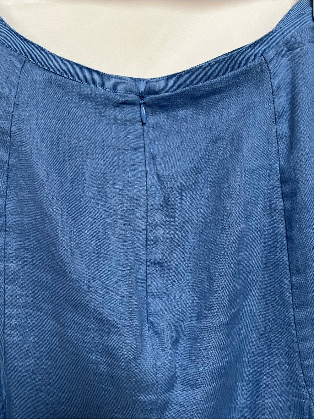 Vintage Blue A-Line Midi Skirt 100% Cotton - Picture 3 of 4
